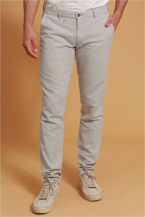 Suitable chino Pico linnen beige