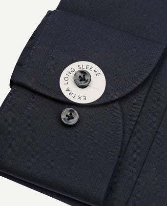 Profuomo twill overhemd extra lange mouwen donkerblauw | Slim-fit