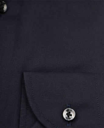 Profuomo twill overhemd extra lange mouwen donkerblauw | Slim-fit