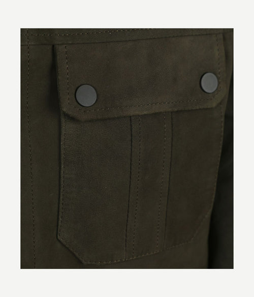 Suitable jacket suede olijfgroen