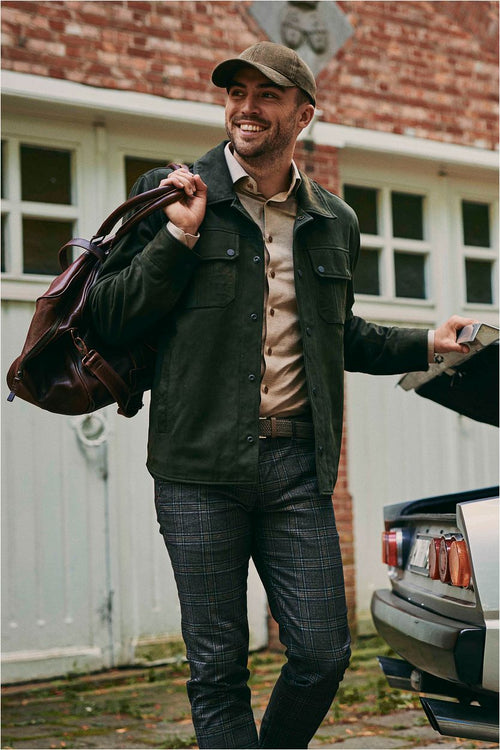 Suitable jacket suede olijfgroen
