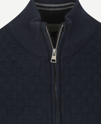 Gant vest texture donkerblauw | Regular-fit