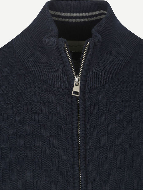 Gant vest texture donkerblauw | Regular-fit