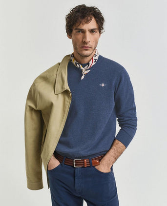 Pullover melange blauw