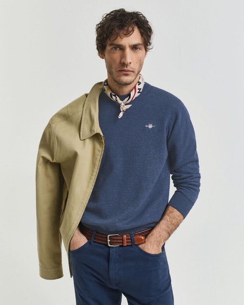 Pullover melange blauw