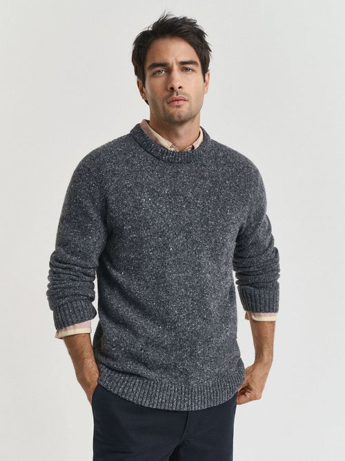 Gant pullover wool blend antraciet | Regular-fit