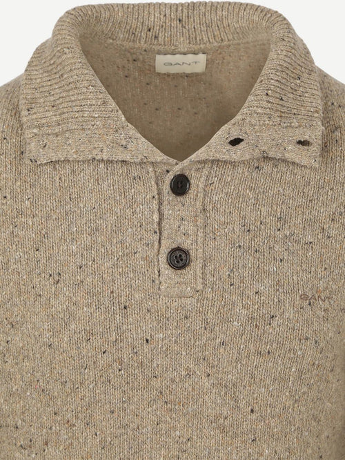 Gant mocker pullover wool blend sand | Regular-fit