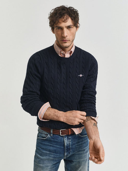 Pullover cable donkerblauw