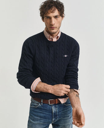 Pullover cable donkerblauw