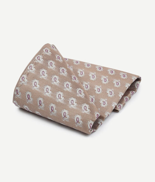 Suitable zijde pochet beige print