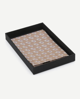 Suitable zijde pochet beige print