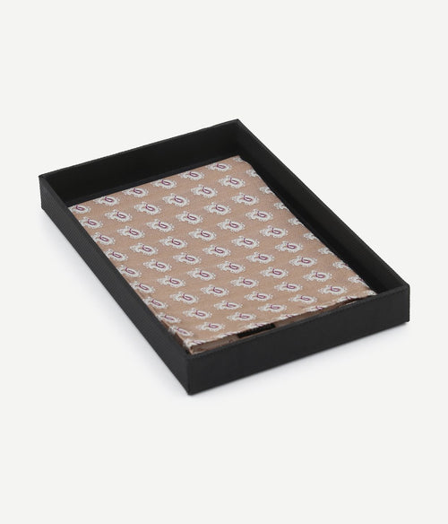 Suitable zijde pochet beige print