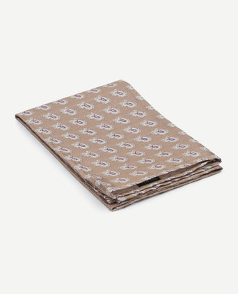 Zijde pochet beige print