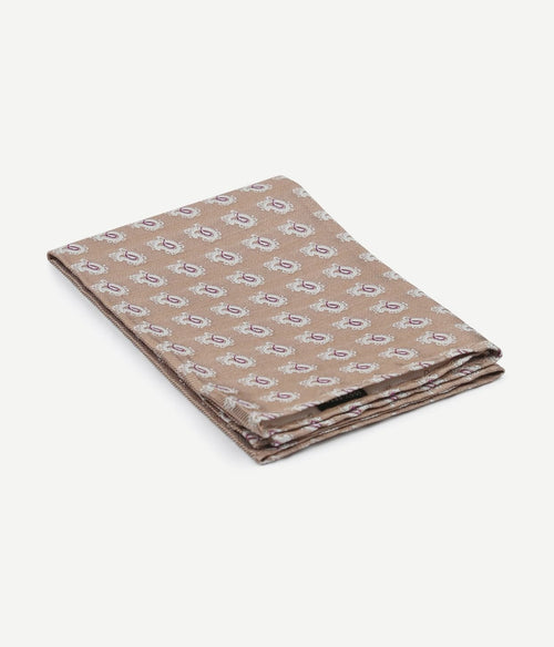 Suitable zijde pochet beige print