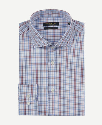 Steppin' Out overhemd ruiten blauw rood | Regular-fit
