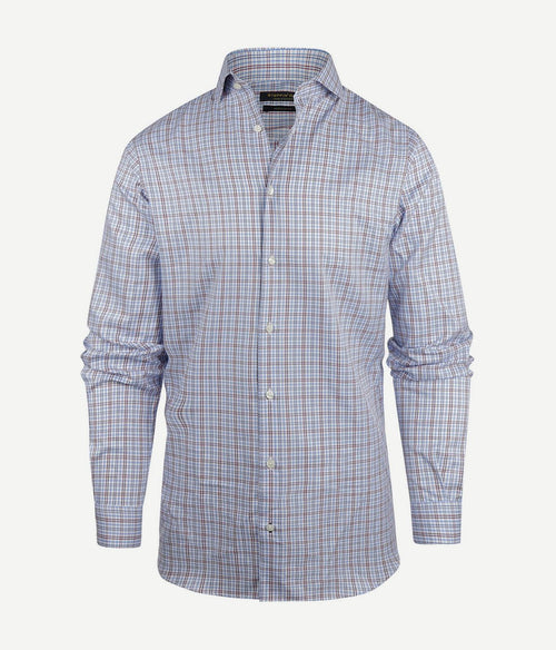 Steppin' Out overhemd ruiten blauw rood | Regular-fit
