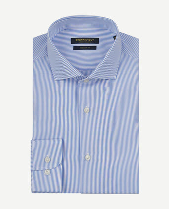 Steppin' Out overhemd streep lichtblauw | Regular-fit