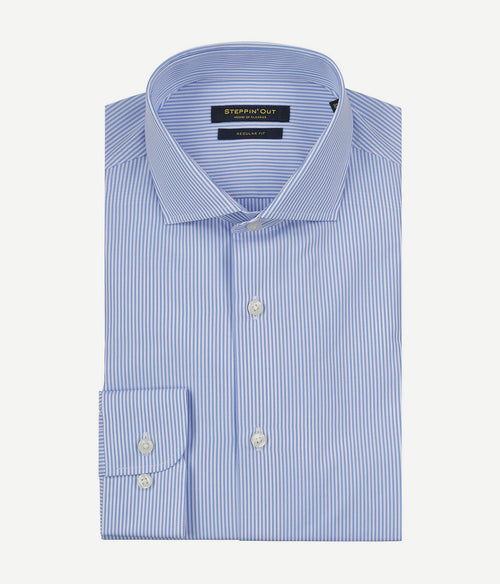 Steppin' Out overhemd streep lichtblauw | Regular-fit