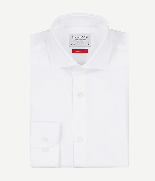 Steppin' Out extra long sleeves overhemd twill wit | Regular-fit