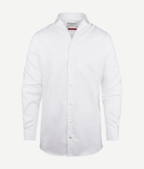 Steppin' Out extra long sleeves overhemd twill wit | Regular-fit