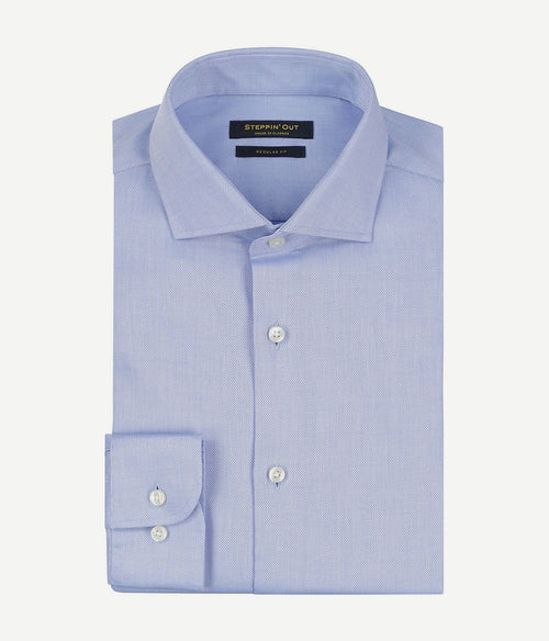 Steppin' Out overhemd dobby lichtblauw | Regular-fit
