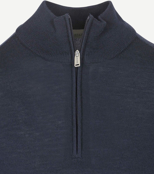 Profuomo halve rits pullover merinowol donkerblauw