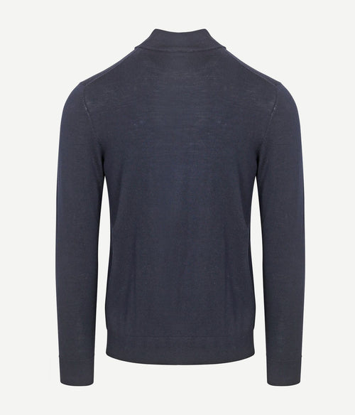 Profuomo halve rits pullover merinowol donkerblauw