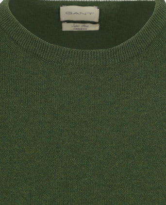 Pullover lamswol mosgroen