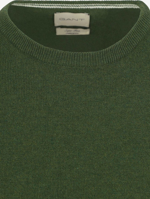 Pullover lamswol mosgroen