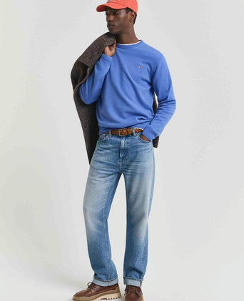 Pullover lamswol mid blauw