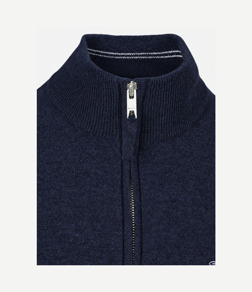 Halfzip lamswol trui donkerblauw