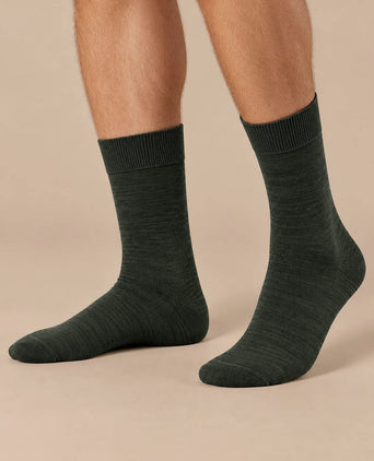 Merino sokken donkergroen (2-pack)