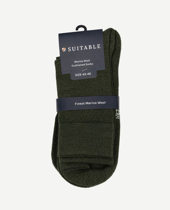 Merino sokken donkergroen (2-pack)