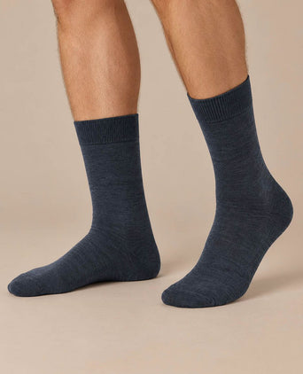 Merino sokken jeans blauw (2-pack)