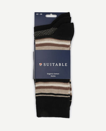 Sokken (3-pack) print zwart multicolour
