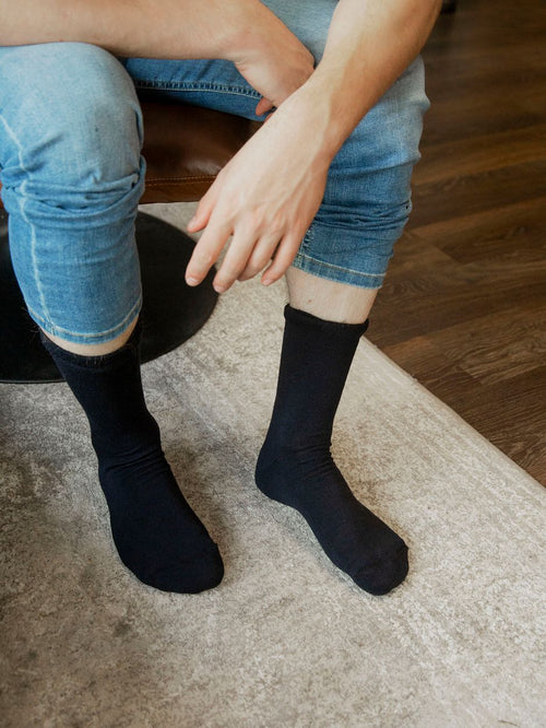 Merino sokken donkerblauw (2-pack)