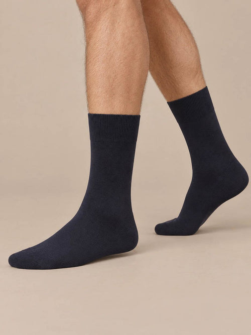 Merino sokken donkerblauw (2-pack)