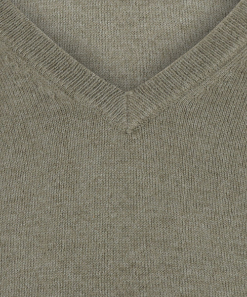Trui cotton cashmere V-hals | Light Olive