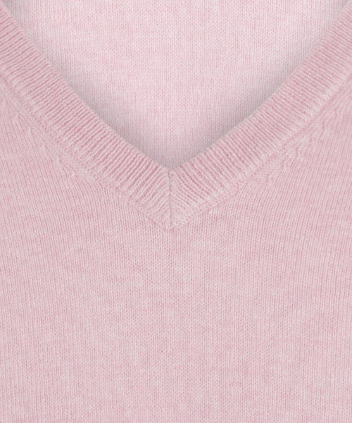 Trui cotton cashmere V-hals | Pink
