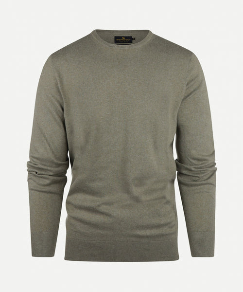 Trui cotton cashmere ronde hals | Light Olive