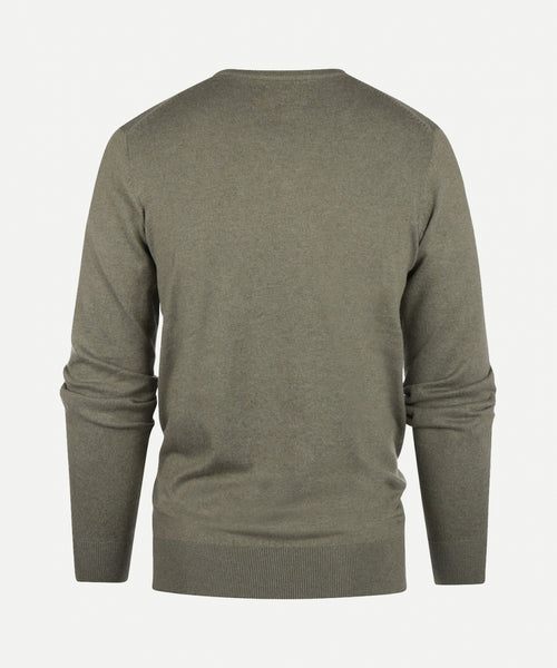 Trui cotton cashmere ronde hals | Light Olive