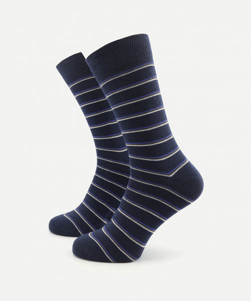 Streep sokken | Kobalt