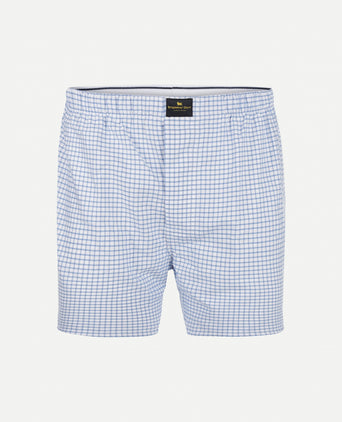 Boxershort geruit van oxford stof | Medium Blue