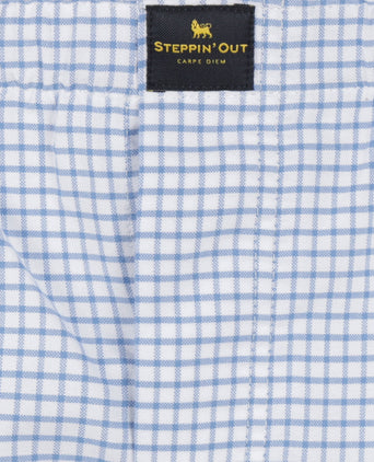 Boxershort geruit van oxford stof | Medium Blue