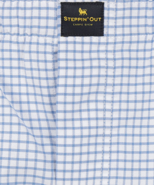 Boxershort geruit van oxford stof | Medium Blue