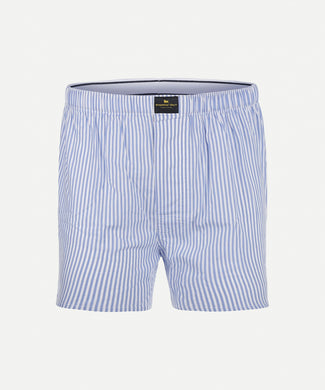 Boxershort grote streep van poplin | Medium Blue Boxershort grote streep van poplin | Medium Blue