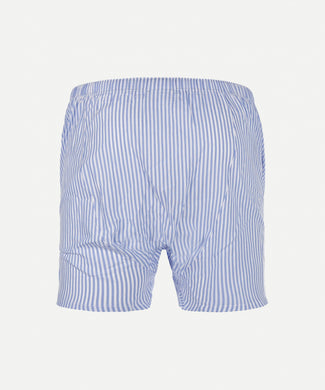 Boxershort grote streep van poplin | Medium Blue Boxershort grote streep van poplin | Medium Blue