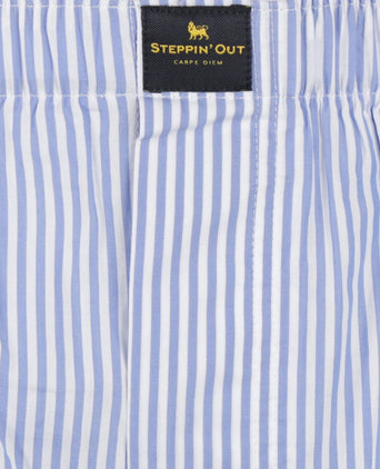 Boxershort grote streep van poplin | Medium Blue