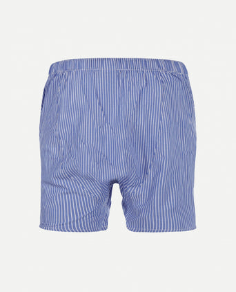 Boxershort kleine streep van poplin | Medium Blue