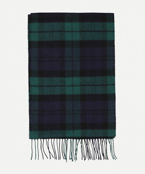 Sjaal geruit van Ierse wol | Navy